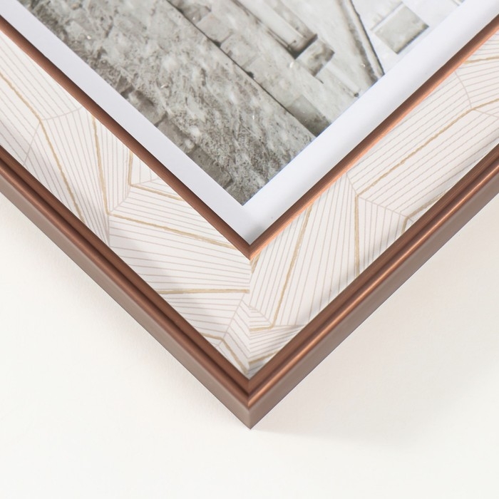 Фоторамка пластик 15х20 см Фоторамка пластик 15х20 см "Абстракция из линий на белом" кофе 1,5х18,6х23,6 см