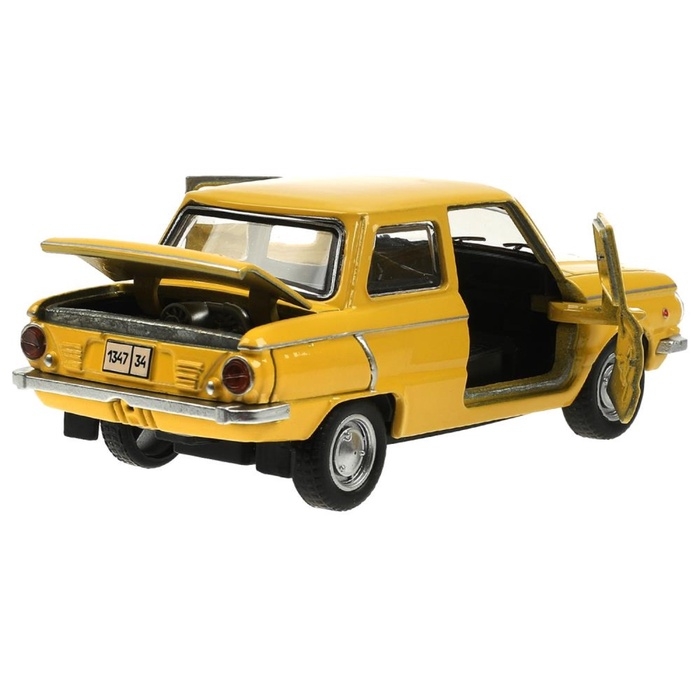 Машинка металлическая «ЗАЗ-968А», ретро - модель «Запорожец», открываются двери, багажник, инерция, 12 см желтый Машинка металлическая «ЗАЗ-968А», ретро - модель «Запорожец», открываются двери, багажник, инерция, 12 см желтый