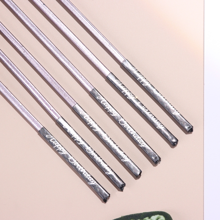 Набор свечей в торт, 6 штук Набор свечей в торт, 6 штук "Лавандовый металлик", 15 см