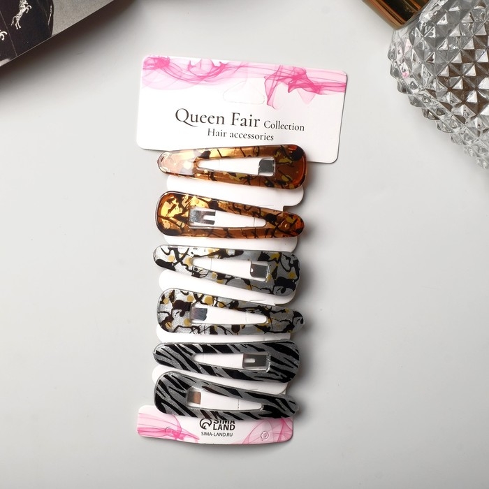 Невидимка для волос  Невидимка для волос "Герти" (набор 6 шт) камень, 5,5 см