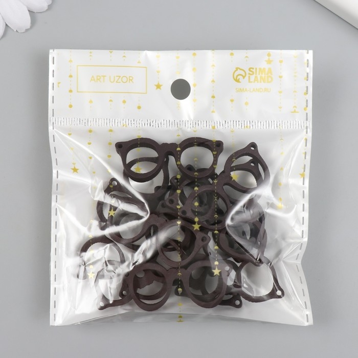 Декор для творчества дерево Декор для творчества дерево "Очки" набор 15 шт 1,7х4 см