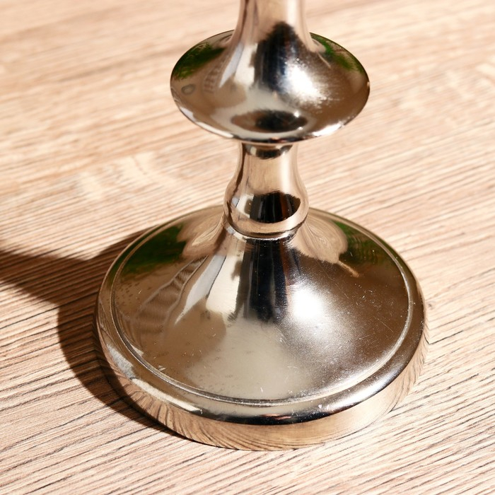 Подсвечник алюминий  Подсвечник алюминий "Кольца" на 1 свечу 9х9х24 см