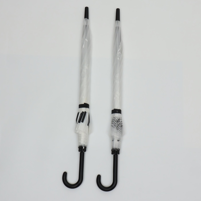 Зонт - трость полуавтоматический «Ноты», 8 спиц, R = 46/54 см, D = 108 см, рисунок МИКС Зонт - трость полуавтоматический «Ноты», 8 спиц, R = 46/54 см, D = 108 см, рисунок МИКС