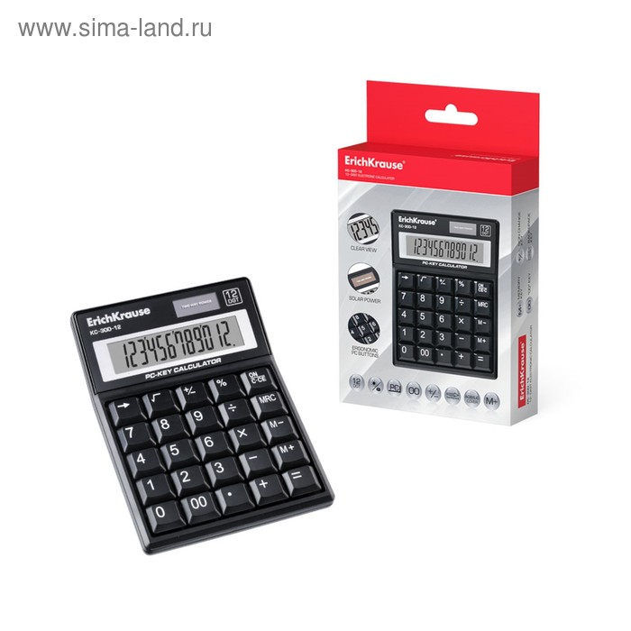 Калькулятор настольный 12-разрядов Erich Krause KC-300-12 Калькулятор настольный 12-разрядов Erich Krause KC-300-12
