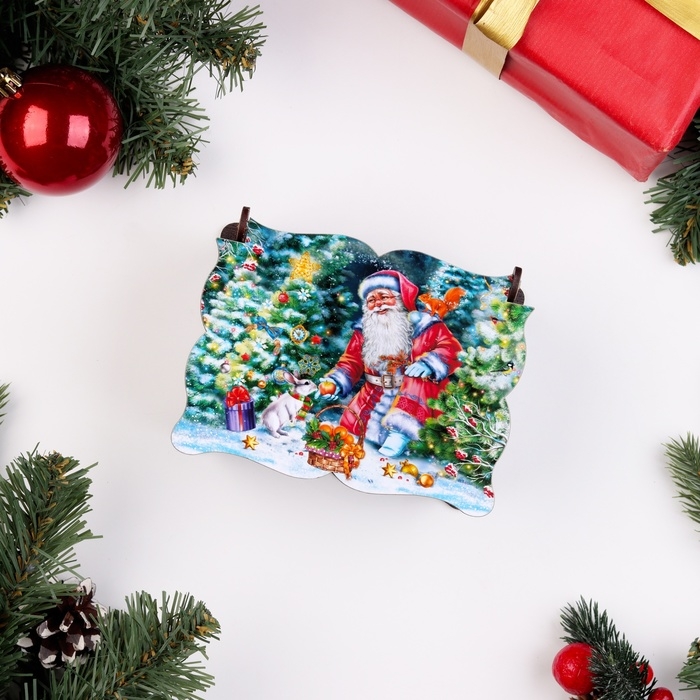 Шкатулка  Шкатулка "Дед Мороз", средняя, 14х11х7см