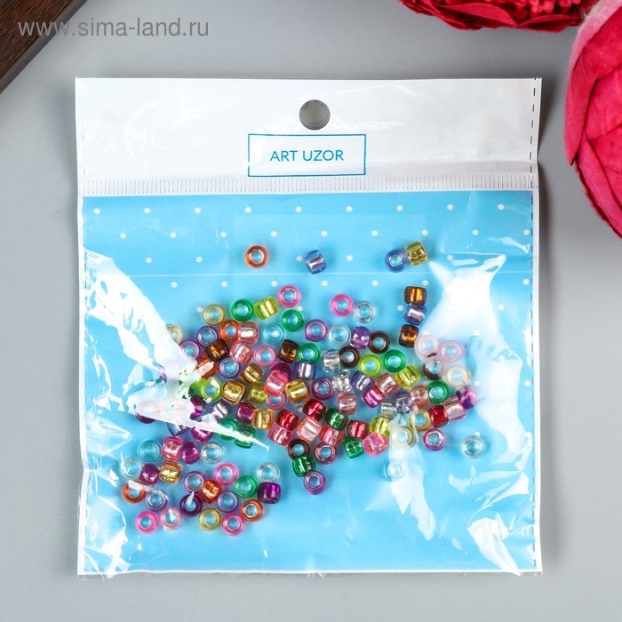 Бусины для творчества пластик Бусины для творчества пластик "Цветные цилиндрики" набор 10 гр 0,6х0,6х0,6 см