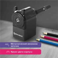 Точилка механическая BRAUBERG "JET", металлический механизм, корпус черный 229566