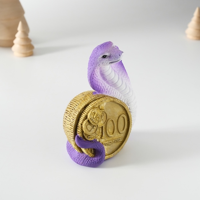 Копилка полистоун Копилка полистоун "Кобра с монетой" МИКС 8,5х6,5х10,5 см