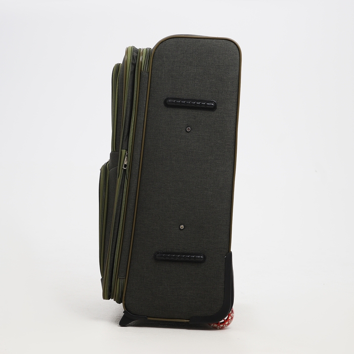 Чемодан большой 95 л (L), отдел на молнии, с расширением, кодовый замок, 3 колеса, 2 наружных кармана, цвет хаки Чемодан большой 95 л (L), отдел на молнии, с расширением, кодовый замок, 3 колеса, 2 наружных кармана, цвет хаки