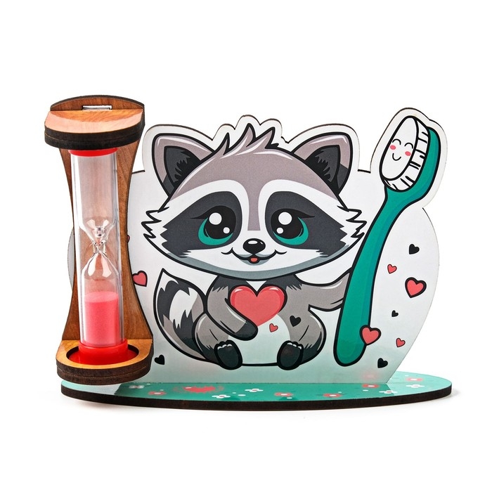 Песочные часы для чистки зубов Песочные часы для чистки зубов "Енотик", таймер 3 минуты