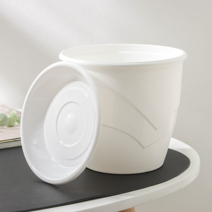 Горшок для цветов с поддоном «Венеция», 2 л, d=16 см, цвет белый Горшок для цветов с поддоном «Венеция», 2 л, d=16 см, цвет белый