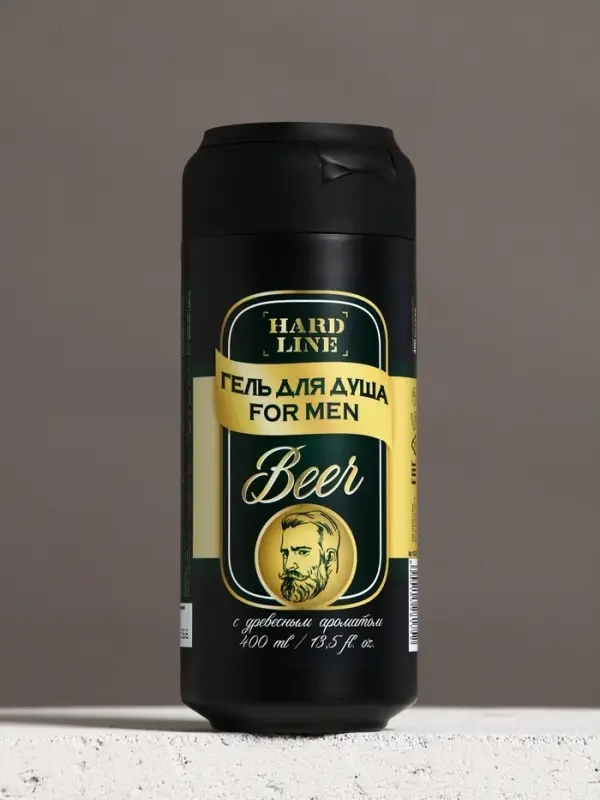 Гель для душа пиво HARD LINE, 400 мл, древесный аромат