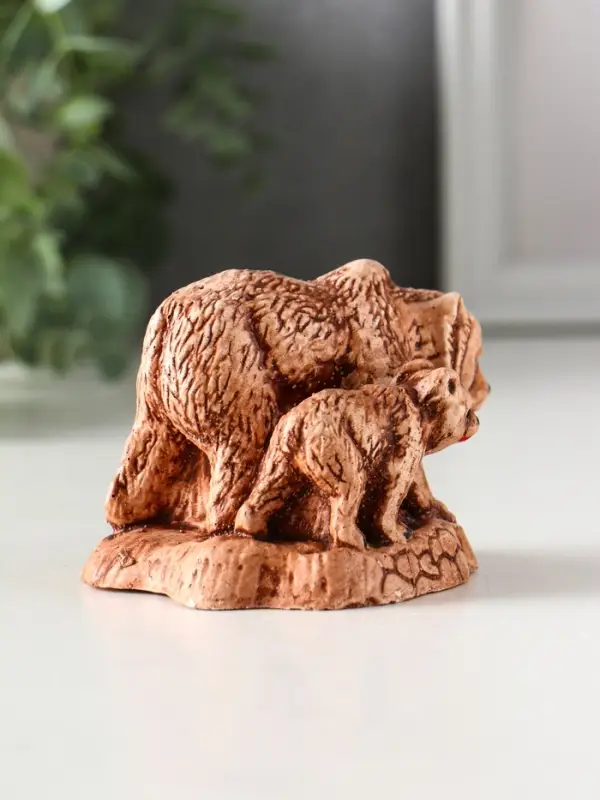 Фигурка гипс &laquo;Медведь с медвежонком&raquo;, 6.5&times;7&times;9.5 см