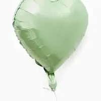 Воздушные шары фольгированные 17" "Сердце" цвет зеленый сатин, набор 5 штук