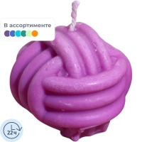 Свеча Клубок 6х5х6 см, соевый воск МИКС   9931674
