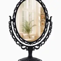 Зеркало декоративное, с увеличением х2, двустороннее, 16.5&times;25.5 см, (11&times;15.5 см), чёрное