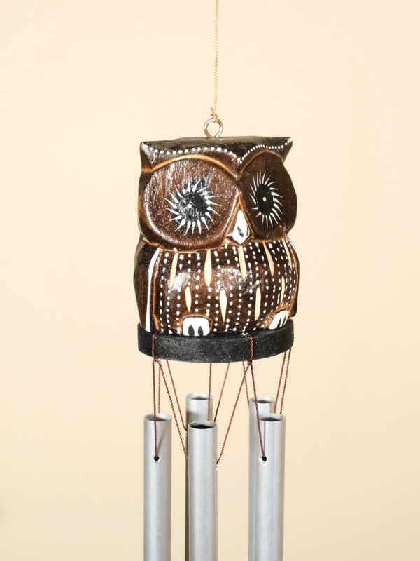 Музыка ветра "Совёнок" дерево, алюминий 9х8х100 см