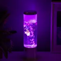 Светильник "Аквариум с рыбками" LED RGB 4,5Вт USB серебро 8,7х8,7х27 см Светильник "Аквариум с рыбками" LED RGB 4,5Вт USB серебро 8,7х8,7х27 см