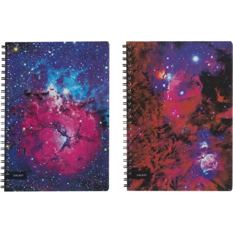 Бизнес-тетрадь 120л,А4,Space Galaxy,300х210мм,70г/квм,белый,карман