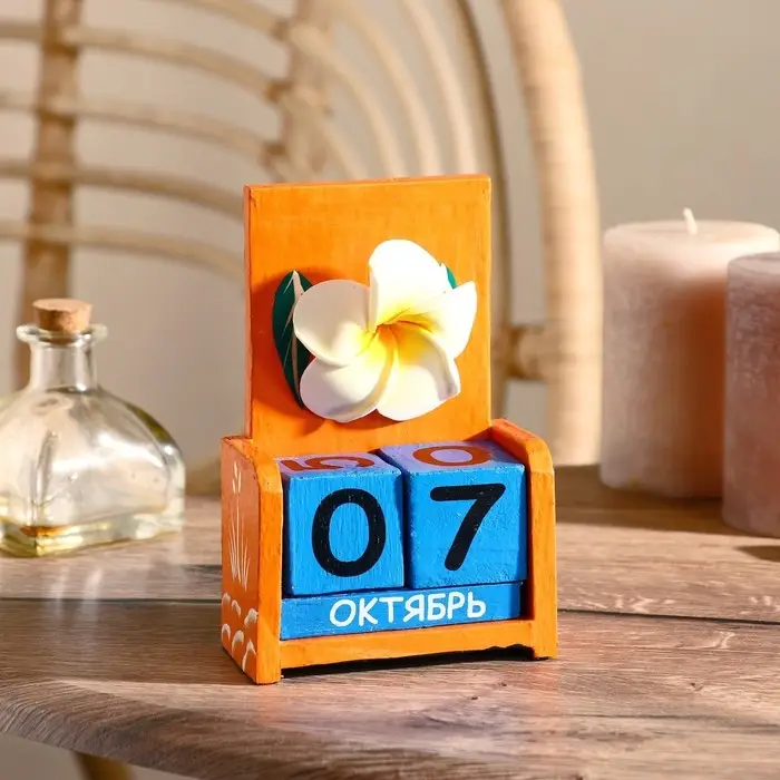 Календарь настольный дерево Календарь настольный дерево "Большой цветок" 10,5х5х15 см