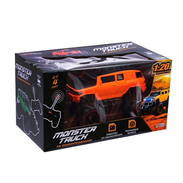 Джип радиоуправляемый «Монстр», 1:20, работает от аккумулятора, цвет оранжевый Джип радиоуправляемый «Монстр», 1:20, работает от аккумулятора, цвет оранжевый