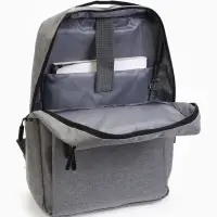 Рюкзак для ноутбука, городской, с USB, ручная кладь, 30&times;12&times;43 см, серый