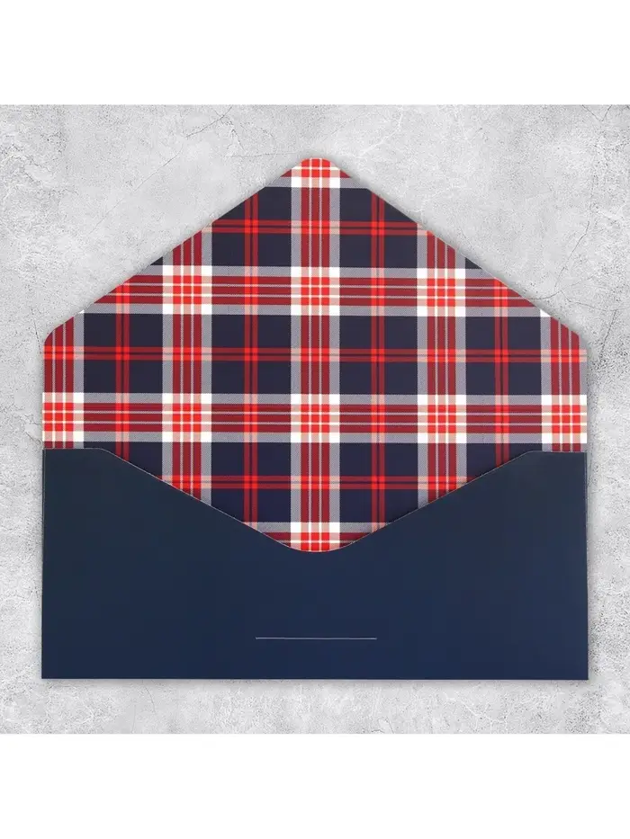 Конверт подарочный «Клетка», софт тач, тиснение, 19 х 9 см