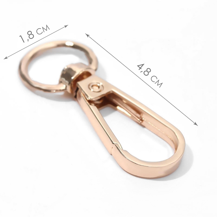 Карабин металлический, 48 × 18 мм / 13 × 2,2 мм, 5 шт, цвет золотой Карабин металлический, 48 × 18 мм / 13 × 2,2 мм, 5 шт, цвет золотой