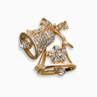 Брошь &laquo;Колокольчики&raquo;, белая в золоте