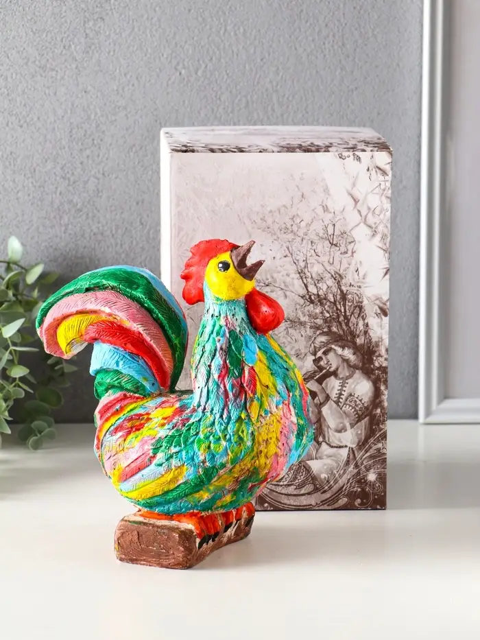 Копилка для денег «Петух», гипс, 21.5×19×11 см