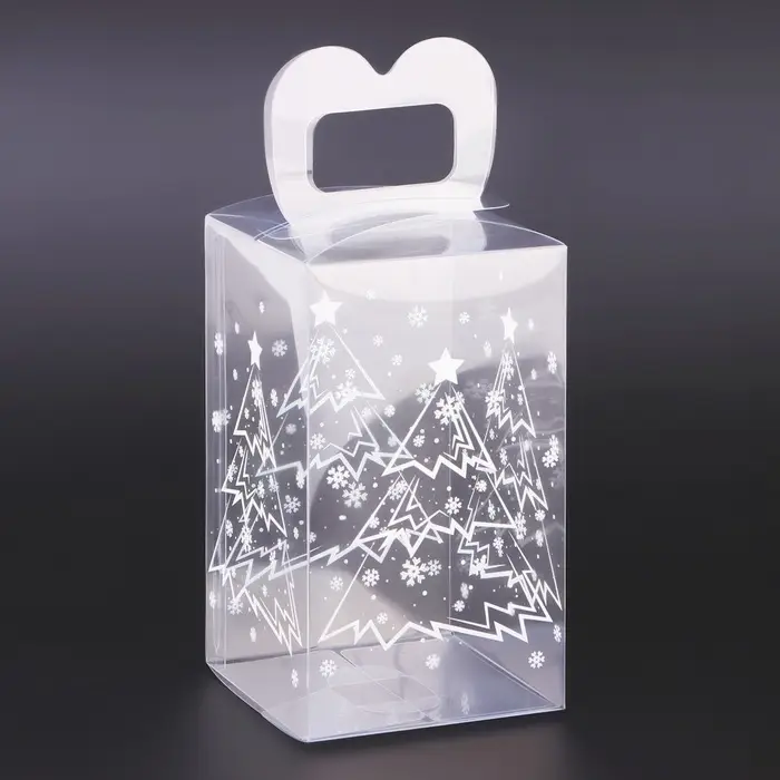 Коробка подарочная новогодняя складная ПВХ «Ёлочка в лесу» 12×7×7 см Коробка подарочная новогодняя складная ПВХ «Ёлочка в лесу» 12×7×7 см