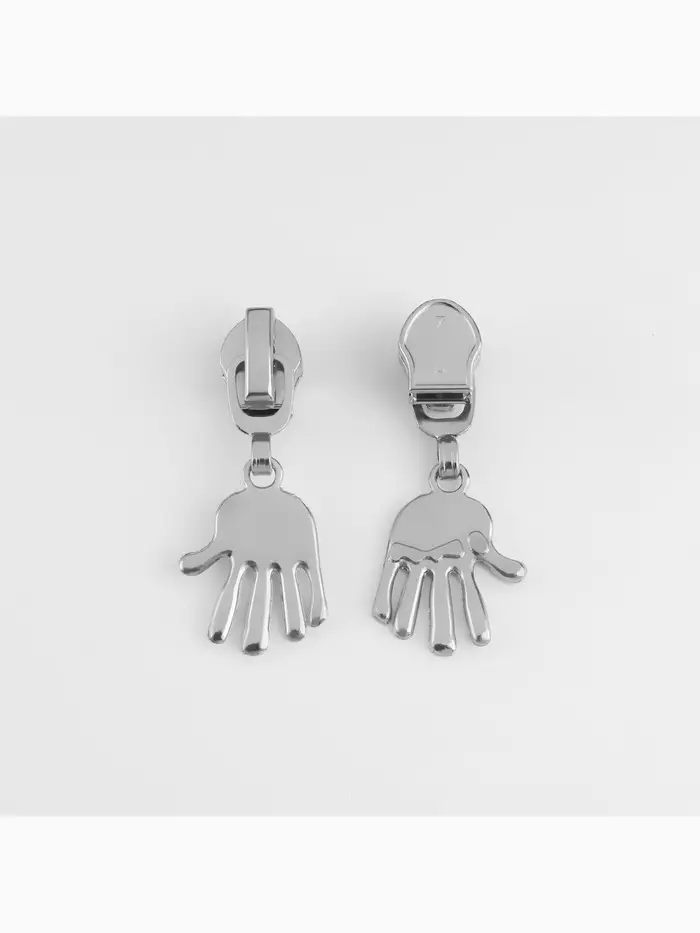 Бегунок для молнии &laquo;Спираль&raquo;, №7, &laquo;Ладонь&raquo;, 10 шт., цвет никель