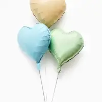 Воздушные шары фольгированные 17" "Сердце" цвет кремовый сатин, набор 5 штук