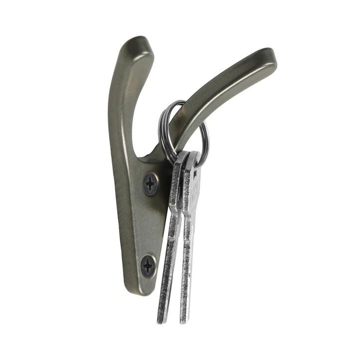 Крючок мебельный CAPPIO FOX, двухрожковый, графит Крючок мебельный CAPPIO FOX, двухрожковый, графит