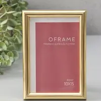 Фоторамка для фото 10х15 см "Oframe", пластик, золото, (пластиковый экран)