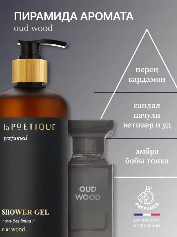 Гель для душа парфюмированный laPOETIQUE, 500 мл, аромат Oud wood