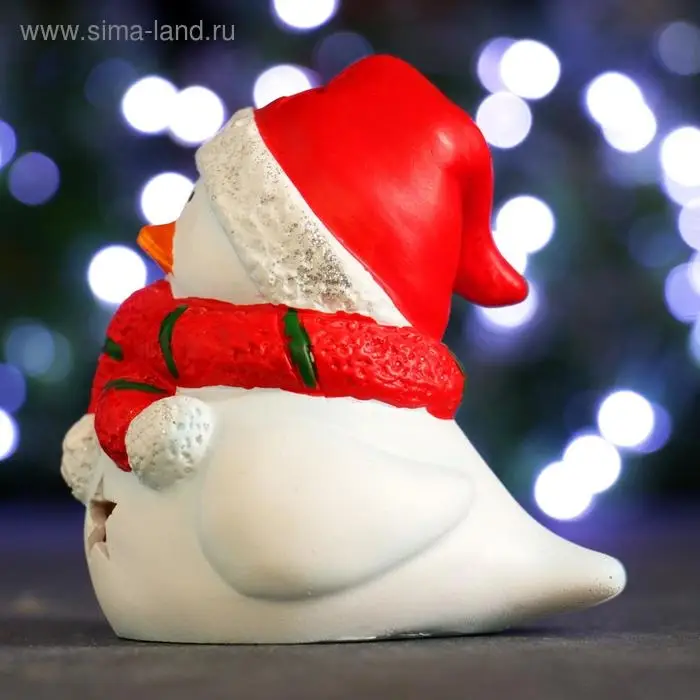 Фигура с подсветкой Фигура с подсветкой "Птичка в шарфике и шапке" красная, 9х7х10см