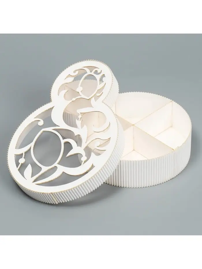 Коробка подарочная, кондитерская упаковка &laquo;8 марта&raquo; белая, 22&times;16&times;5 см