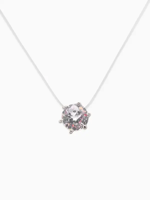 Кулон на леске &laquo;Счастье ждёт тебя&raquo;, белый в серебре, 30 см