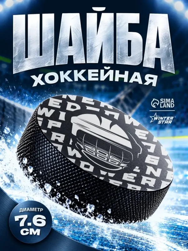 Шайба хоккейная Winter Star, взрослая, d=7.6 см