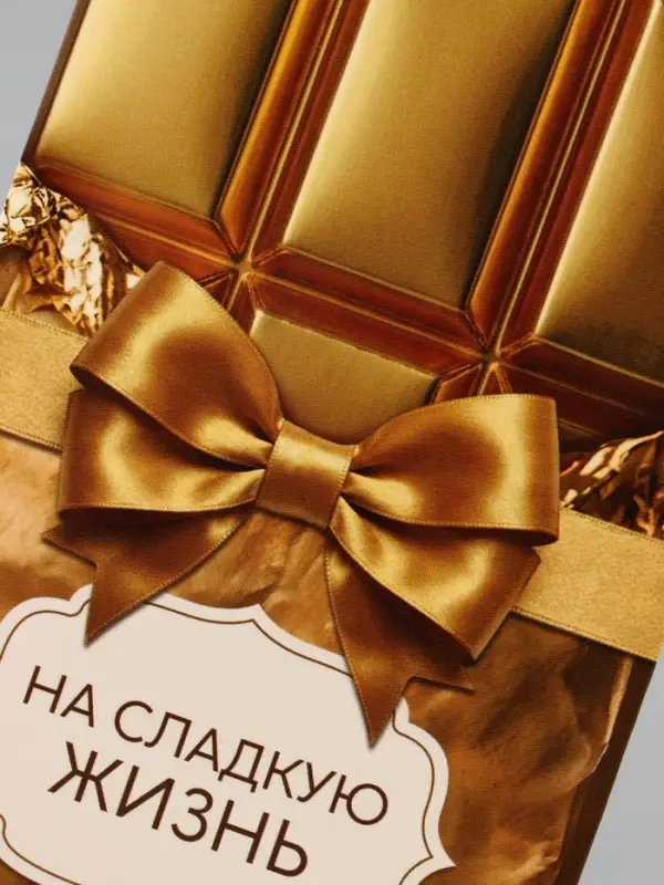 Конверт для денег &laquo;На сладкую жизнь&raquo;, золотой, 16.5&times;8 см