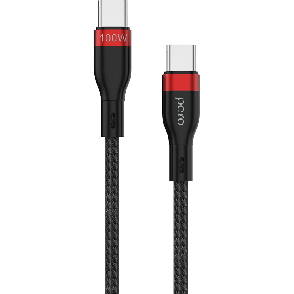 Кабель USB PERO DC-10 PD Type-C to Type-C, 5A, 100W, 1.5m, Black