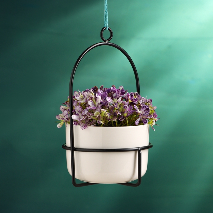 Горшок подвесной Горшок подвесной "Минималист" черный, 9х9х17см