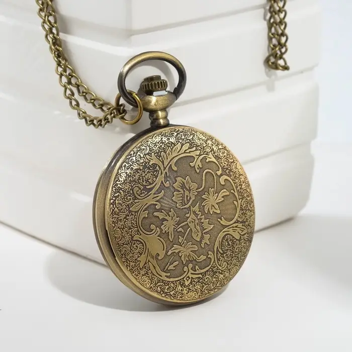 Карманные кварцевые часы &laquo;Римские цифры&raquo;, на цепочке 80 см