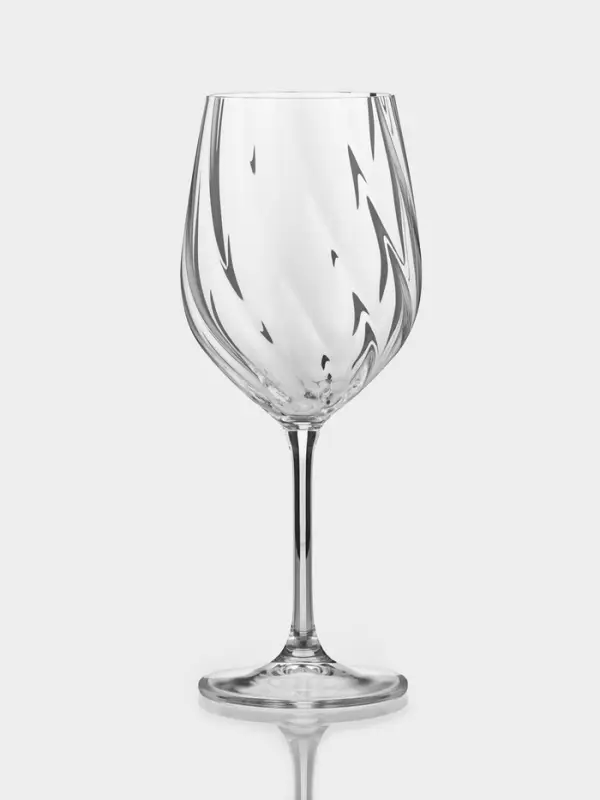 Бокалы для белого вина CRYSTAL BOHEMIA CREX OPTIC, 480 мл, набор 2 шт., стекло, прозрачные