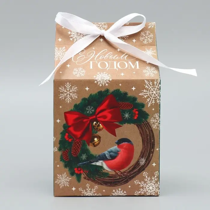 Упаковка для кондитерских изделий «С Новым годом», снегирь, 8 х 10 х 16 см, Новый год Упаковка для кондитерских изделий «С Новым годом», снегирь, 8 х 10 х 16 см, Новый год