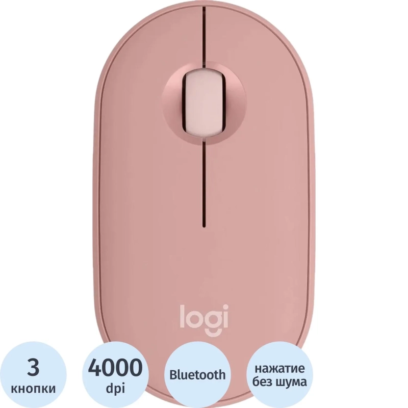 Мышь компьютерная Logitech беспров. Pebble 2 M350S розовый (910-007014)