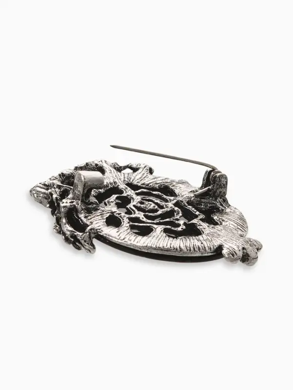 Брошь "Галлиотис" сова, цвет зелёный в чернёном серебре