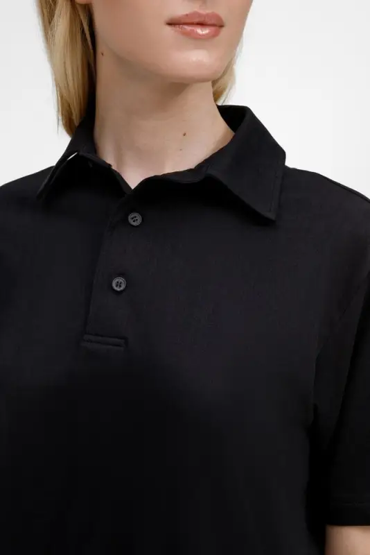 Рубашка поло унисекс Senti, черная, размер S Рубашка поло унисекс Senti, черная, размер S