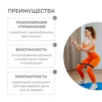 Фитнес-резинка ONLYTOP, 30х3.2х0.5 см, нагрузка 55 кг, цвет чёрный